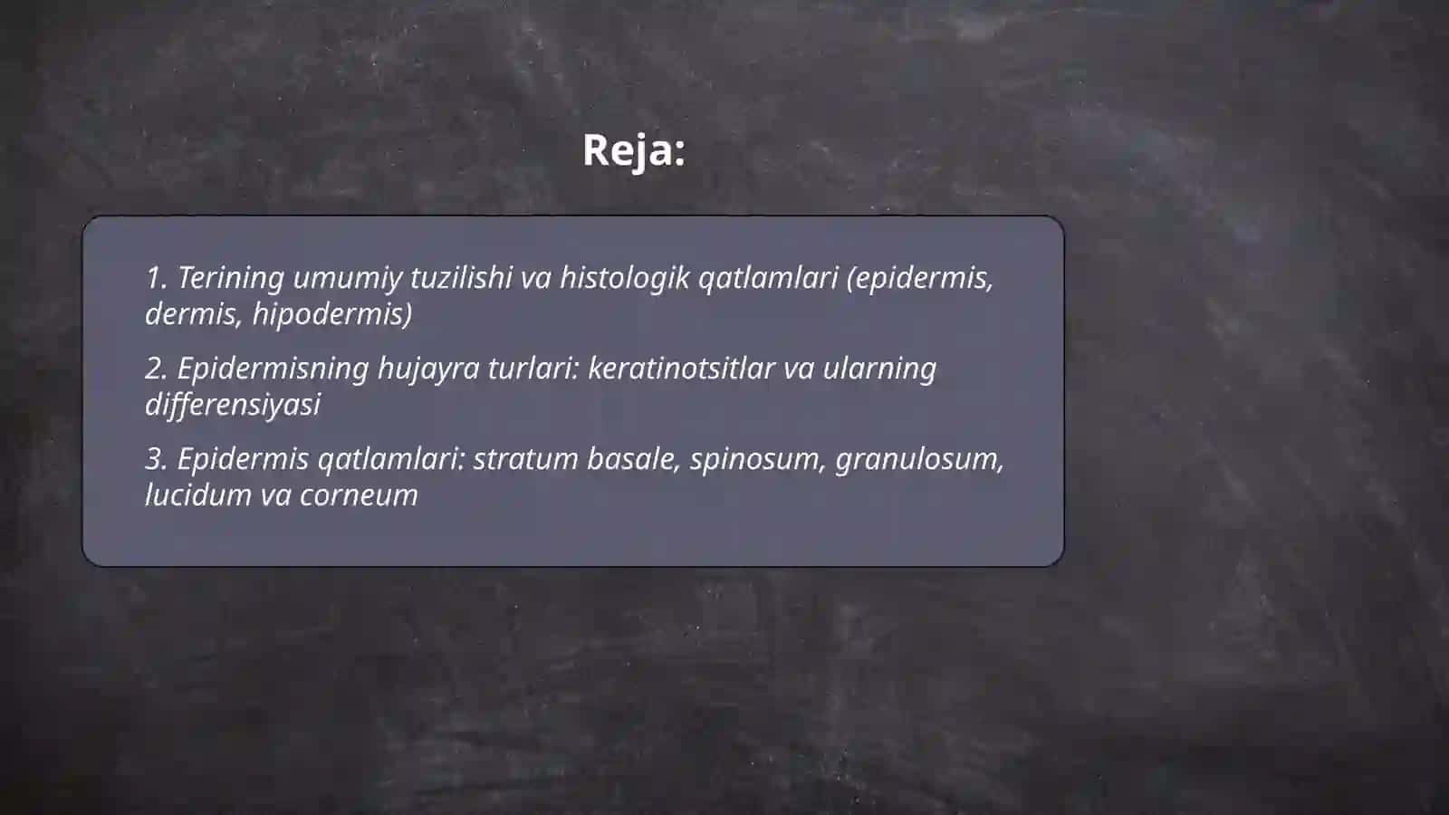 Gistalogiyadan teri mavzusi 2