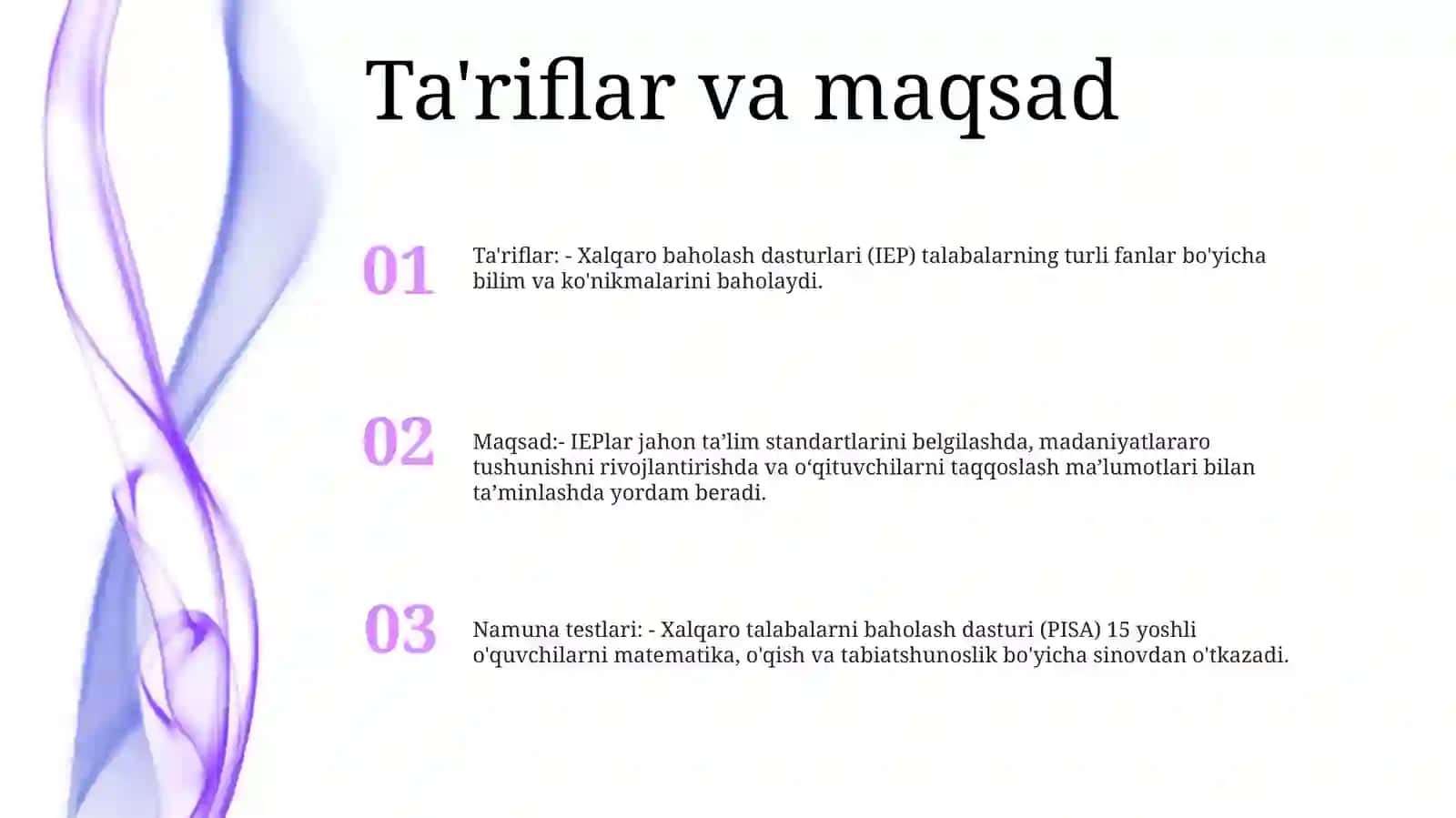 Xalqaro Baholash Dasturlariga Doir Test NamunalariBilanTanishtirish 2