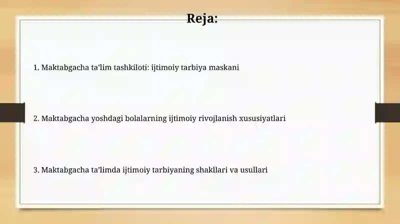Maktabgacha ta'lim tashkiloti - maktabgacha yoshdagi bolalar ijtimoiy tarbiya maskani 2