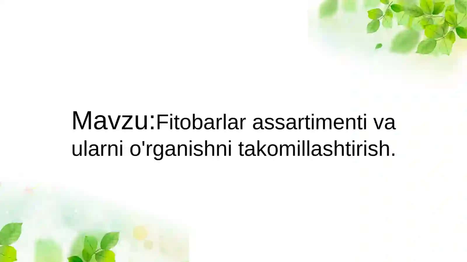 Fitopreparatlarni nazorat qilish fanidan 2