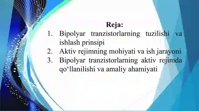 Bipolyar tranzistorning aktiv rejimda ishlashi 2