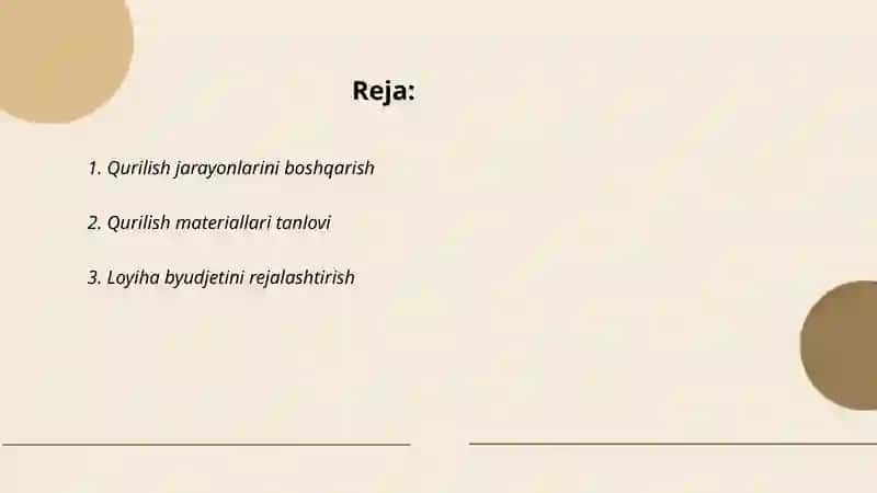 Qurilish rejalarini amalga oshirish 2
