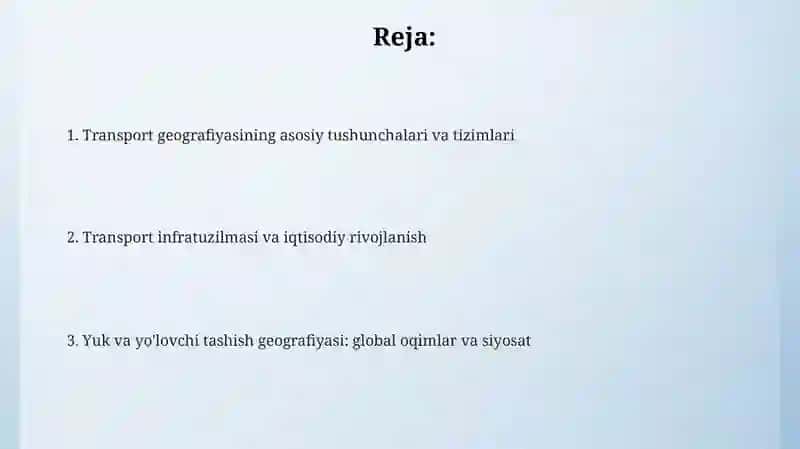 Transport geografiyasi 2