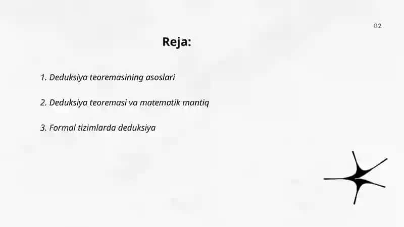 Deduksiya teoremasining tatbiqlari 2