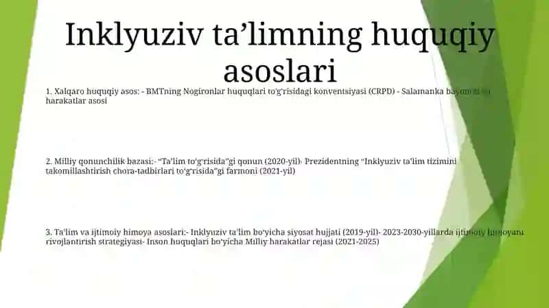 Oʻzbekistonda Inklyuziv Ta'Limning Me'Yoriy-Huquqiy Bazasini Tahlil Qilish 2