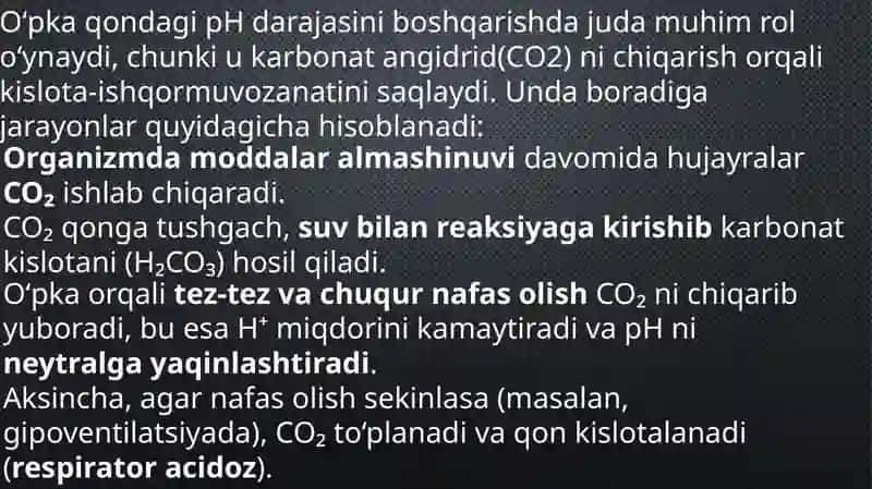 O'pkaning nafasga oid boʻlmagan funksiyalari. Sun’iy nafas. 2
