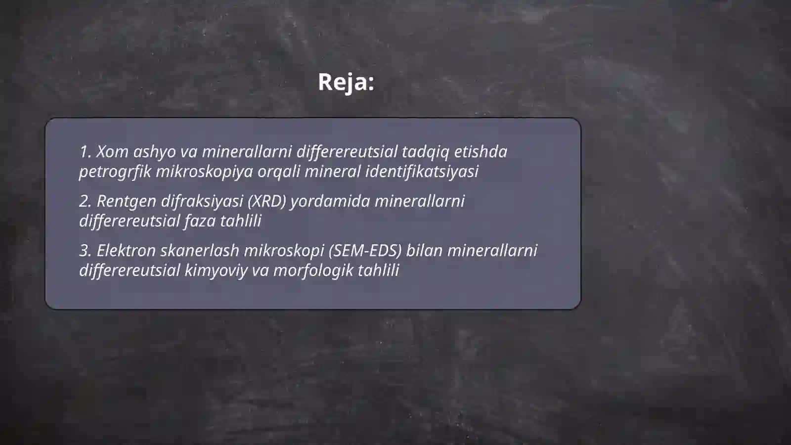 Xom ashyo va minerallarni differentsial tadqiq etish 2