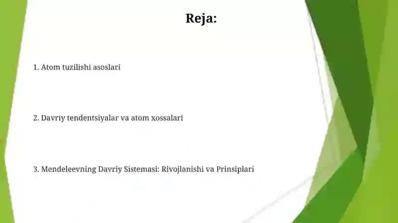 Atom tuzilishi va D.I. Mendeleyevning davriy sistemasi 2