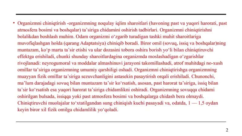 Organizmnichiniqtirish 2