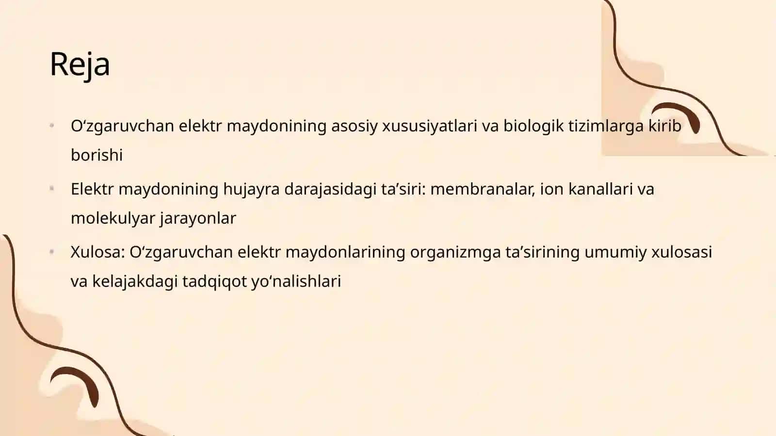 Organizmga oʻzgaruvchan elektr maydon bilan ta'sir etish 2