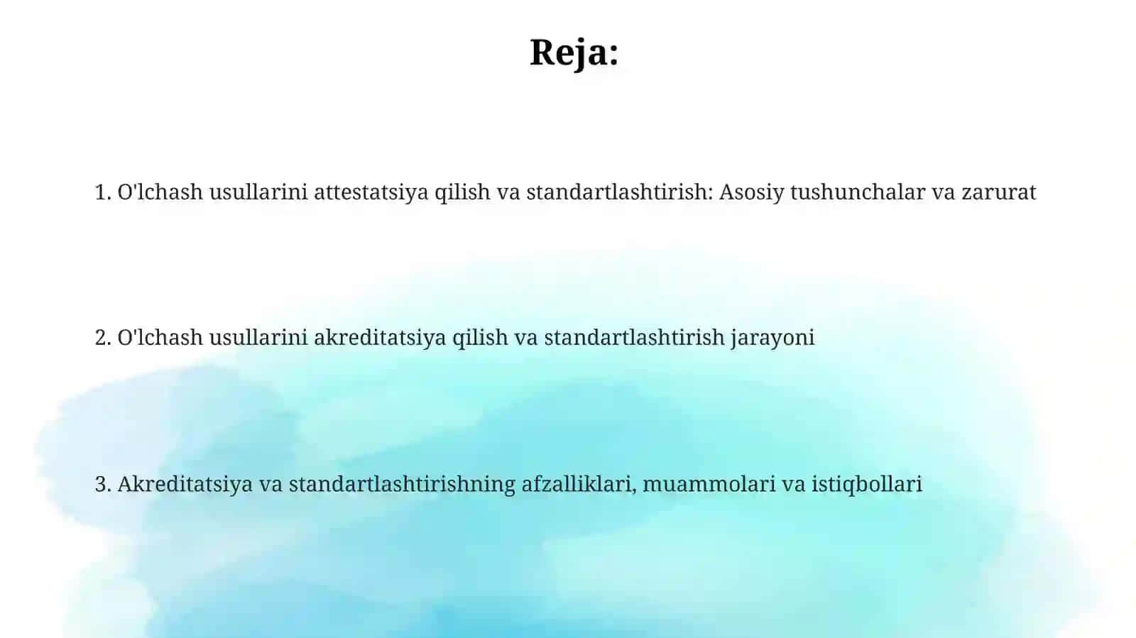 O'lchash usullarini attestatsiya qilish va standartlashtirish 2