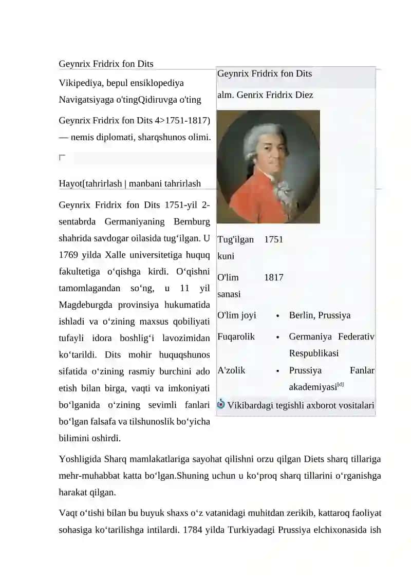 Geynrix Fridrix fon Dits 2