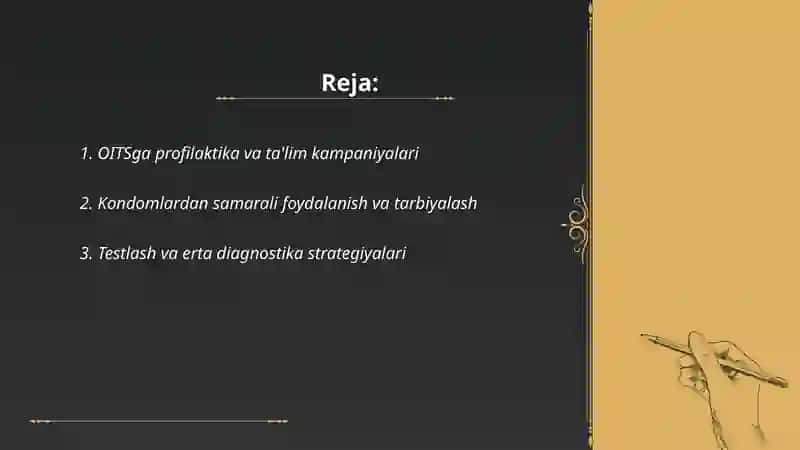 OITSga profilaktika va ta'lim kampaniyalari 2