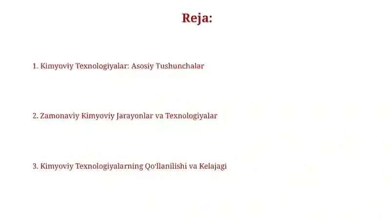 Kimyoviy texnologiyalar 2