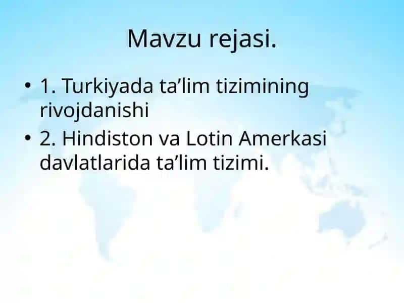 Turkiya ta’lim tizimining rivojdanishi 2