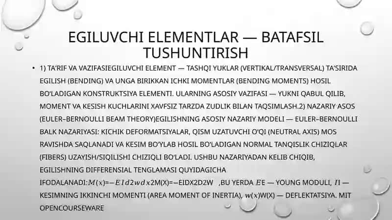 Egiluvchi elementlar 2