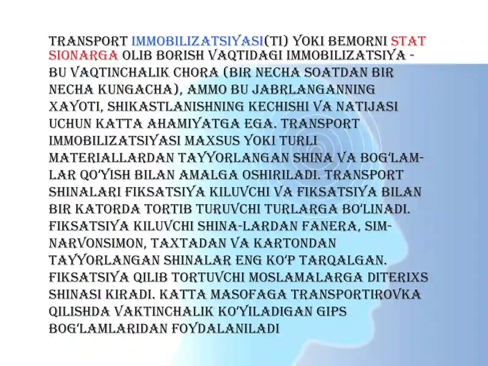 Transport immobilizatsiyasi 2