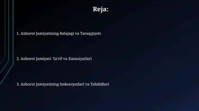 Axborotlashgan jamiyat va uning istiqbollari 2
