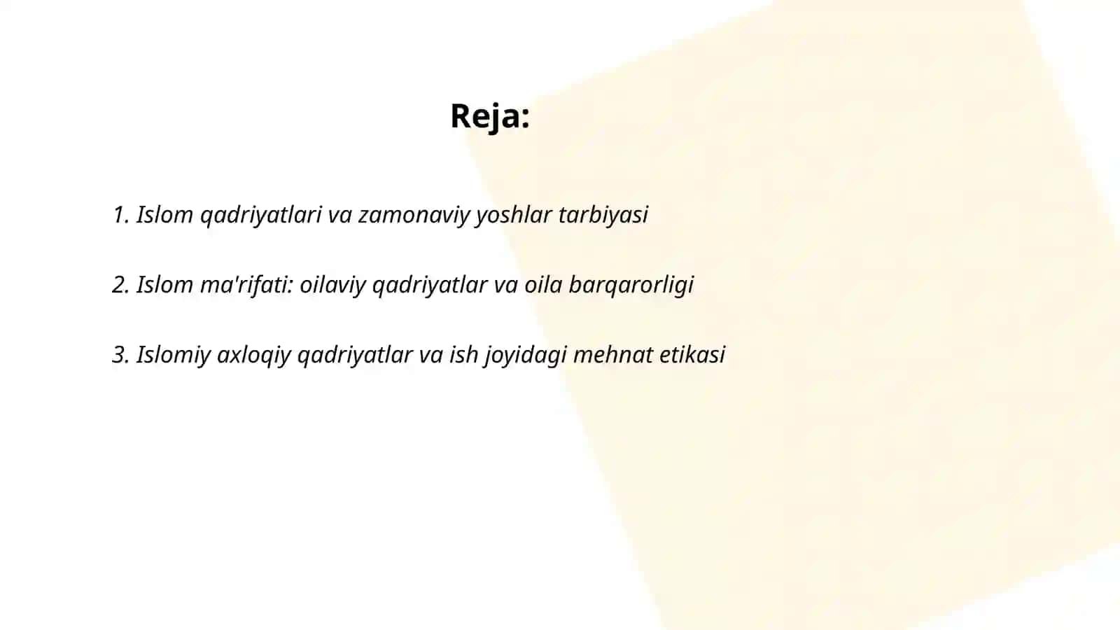 Islom qadriyatlari va ma'rifatining hozirgi kundagi ahamiyati 2