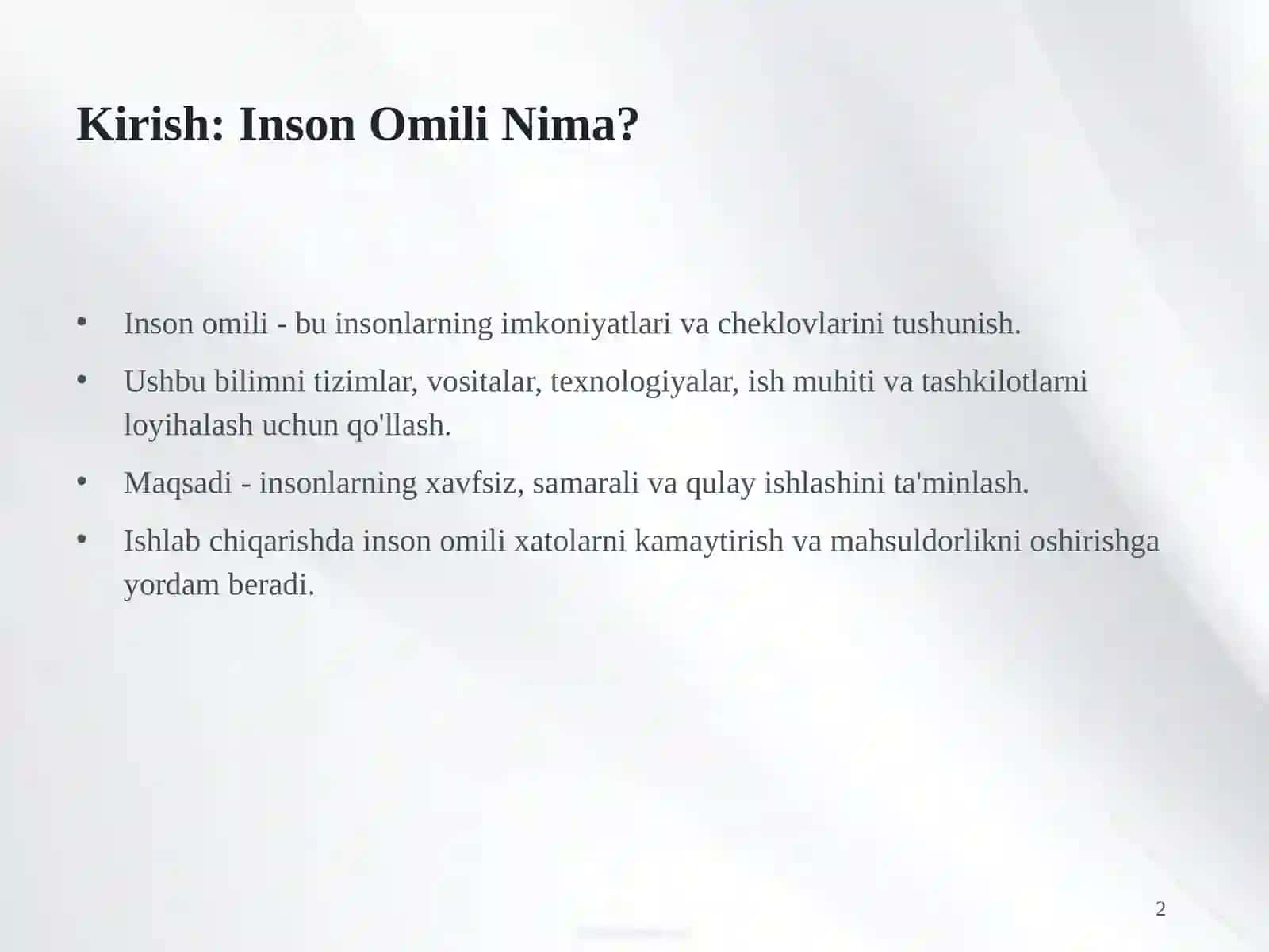 Ishlab Chiqarish Muhitida Inson Omilining Ahamiyati 2
