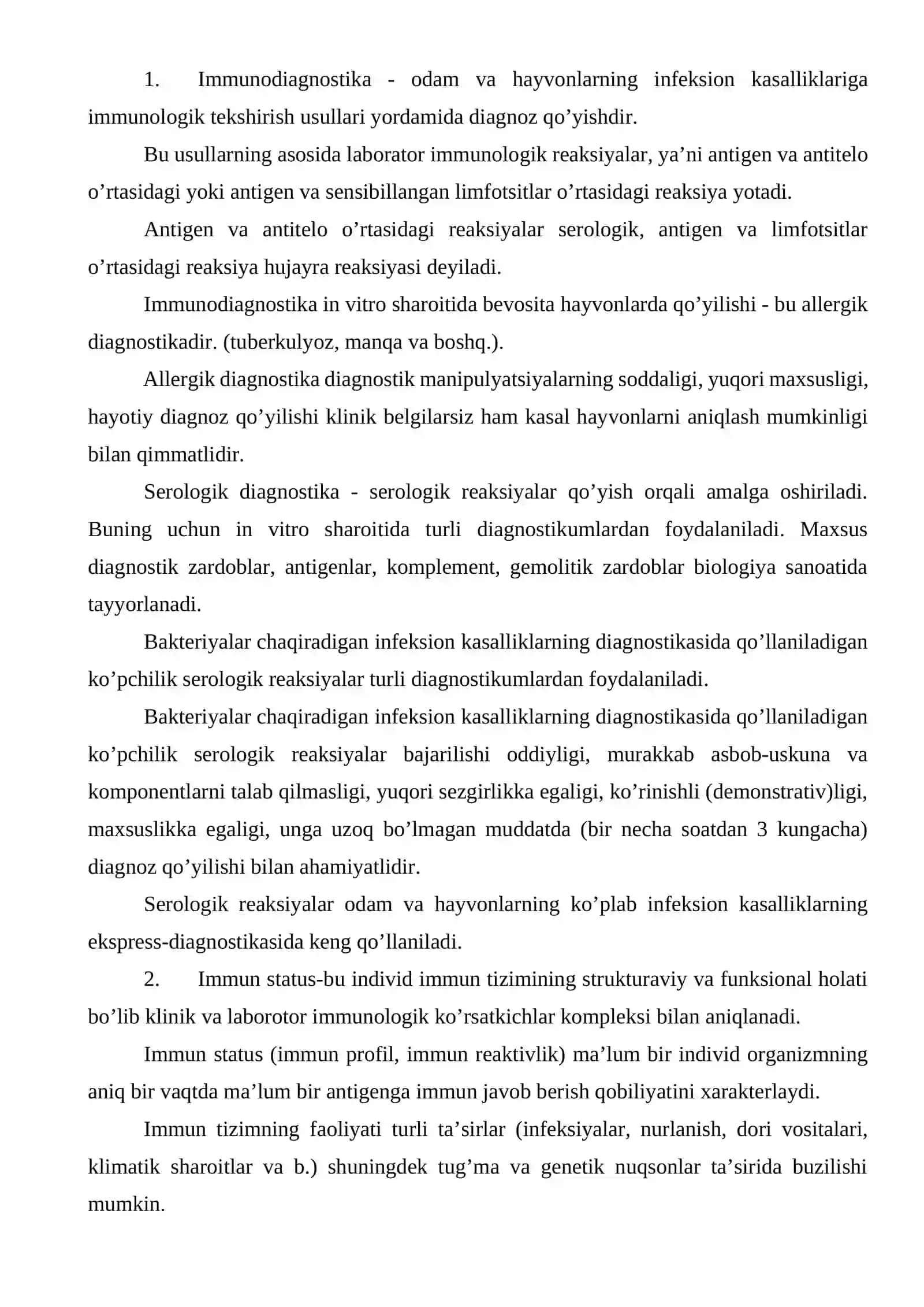 Serologik reaksiyalarning immunodiagnostikada qo’llanilishi 2