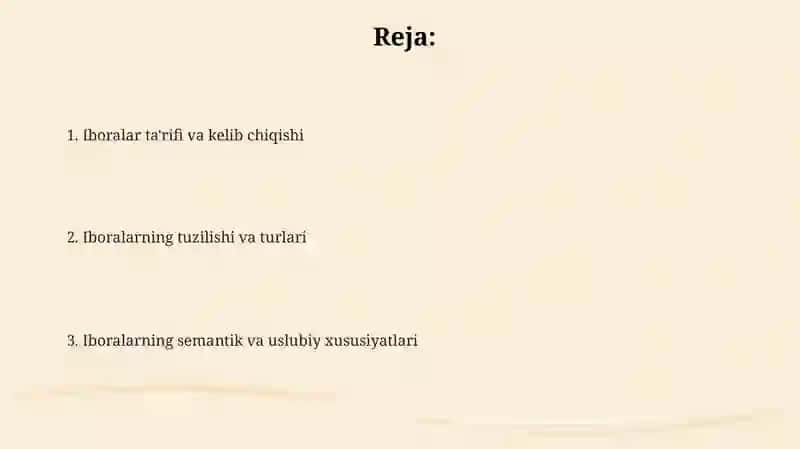 Iboralar va ularning turlari 2