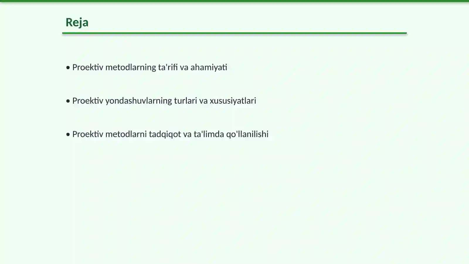 Proektiv metodlar va yondashuvlar 2