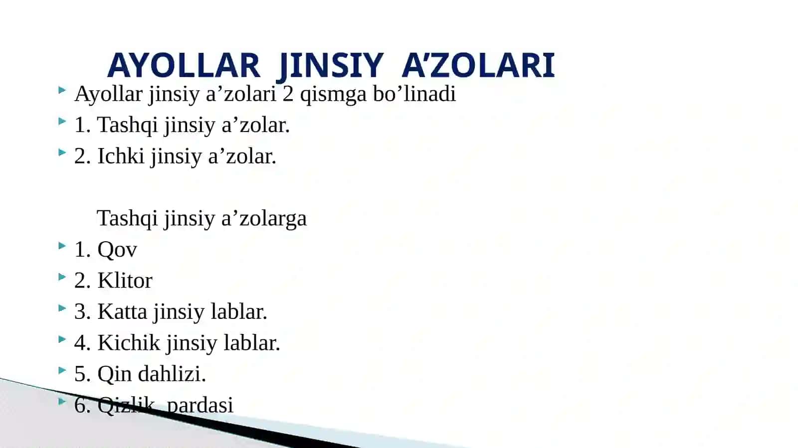 AYOLLAR JINSIY A’ZOLARI ANATOMIYASI 2