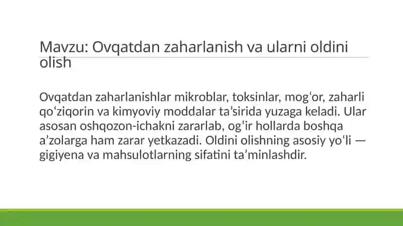 ovqatdan zaharlanish 2