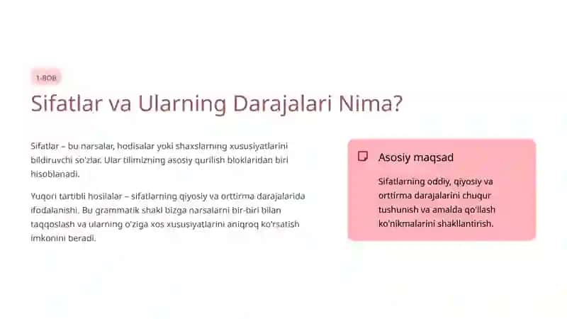 Sifatlarning Darajalari va Ularning Tahlili 2