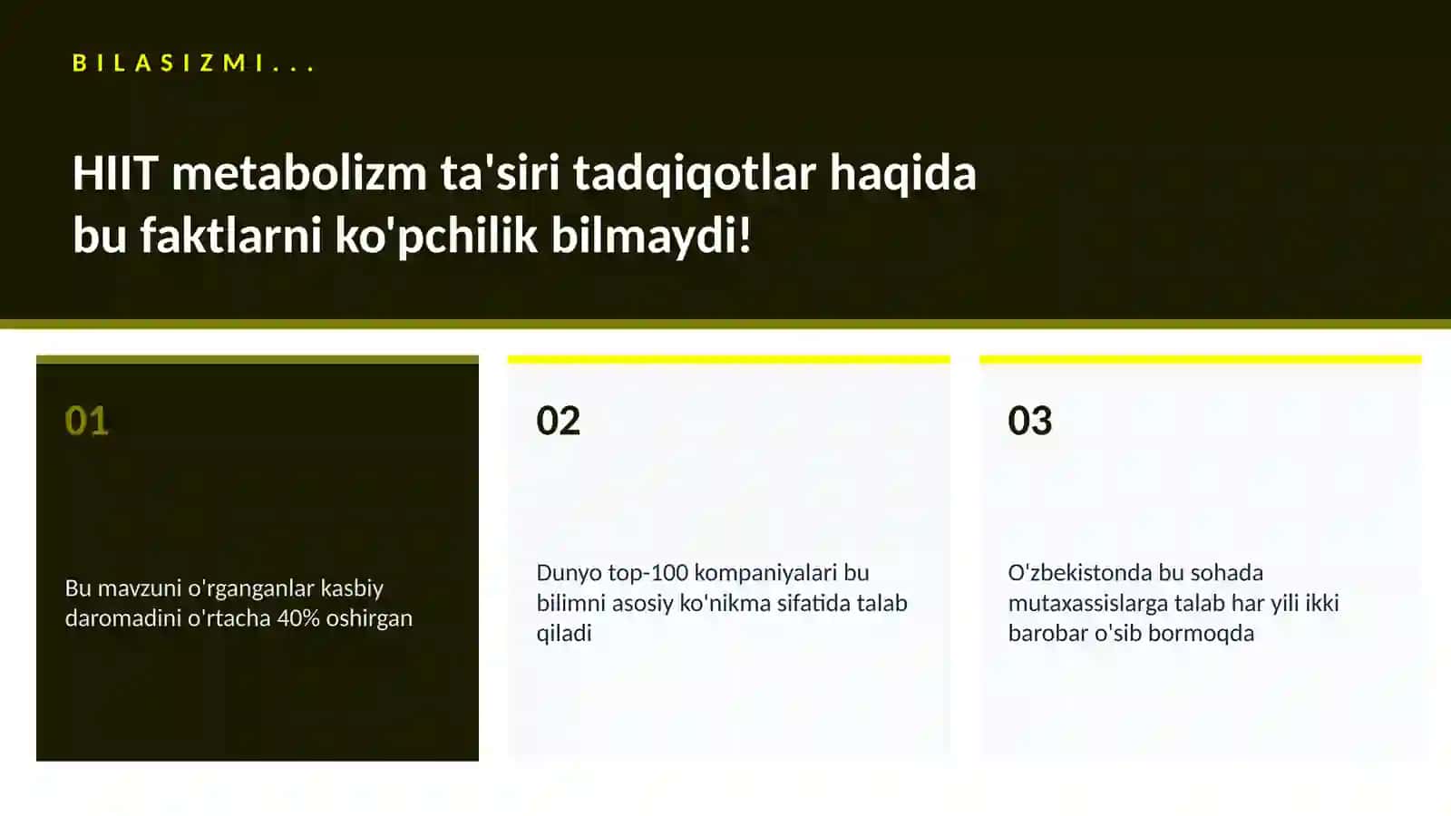 HIIT metabolizm ta'siri tadqiqotlar 2