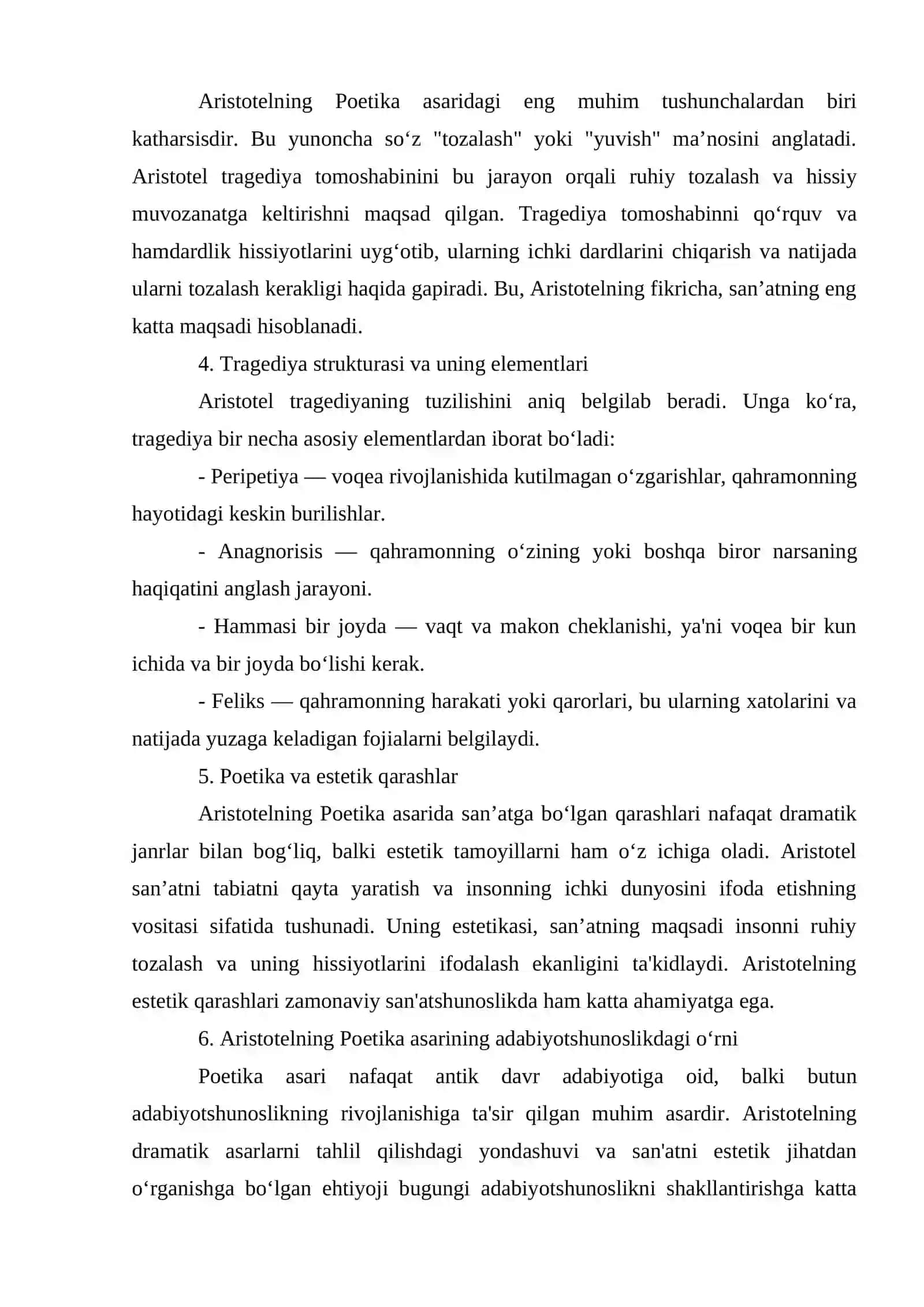 Aristotelning Poetika asarini o‘rganish 2