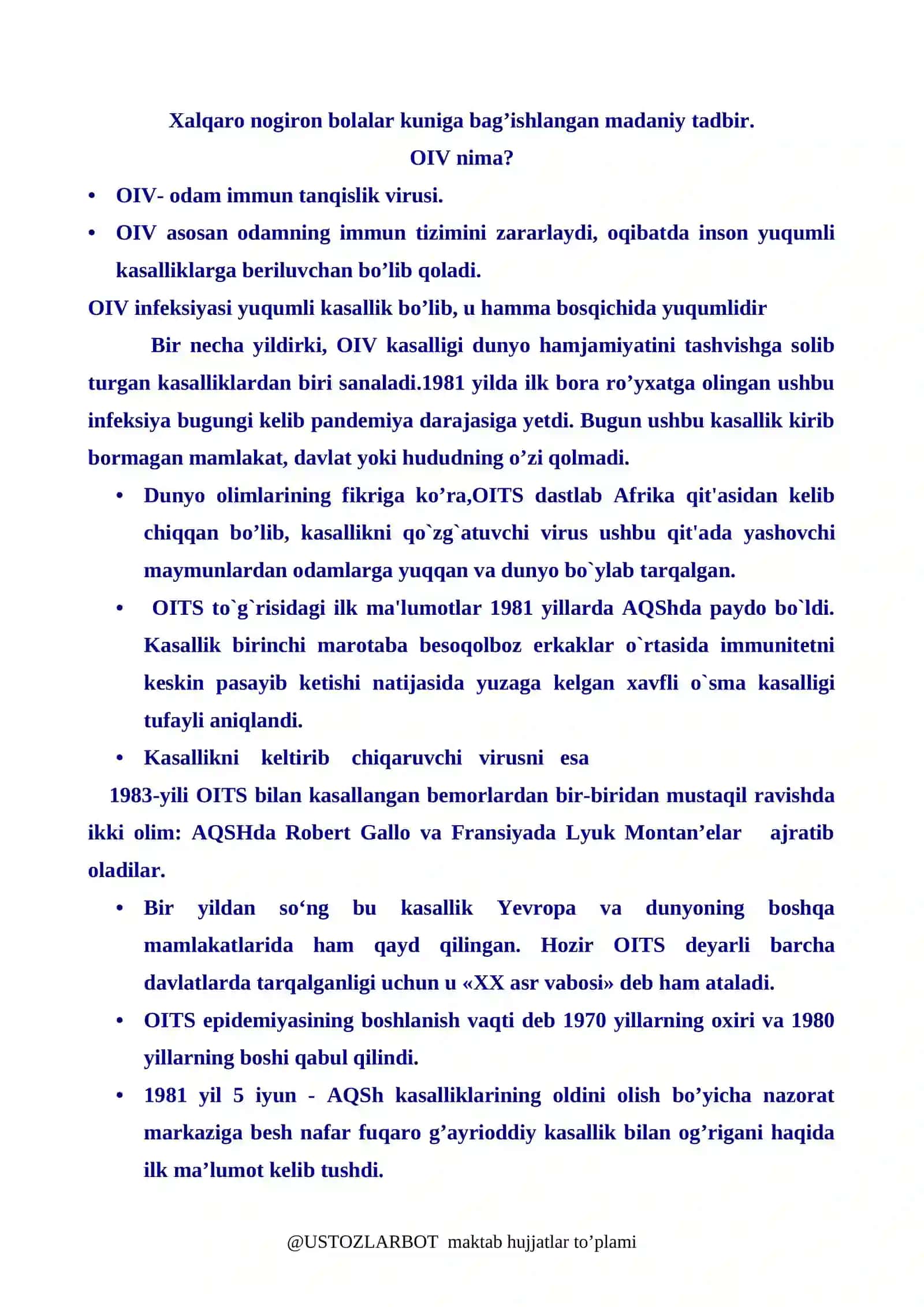 OITS MANAVIY SABAQ ISHLANMASI 2