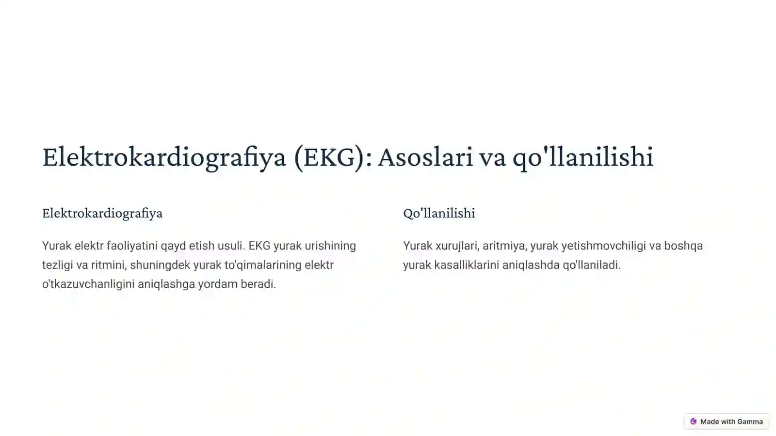 Elektrokardiografiya (EKG): Asoslari va qo'llanilishi 2