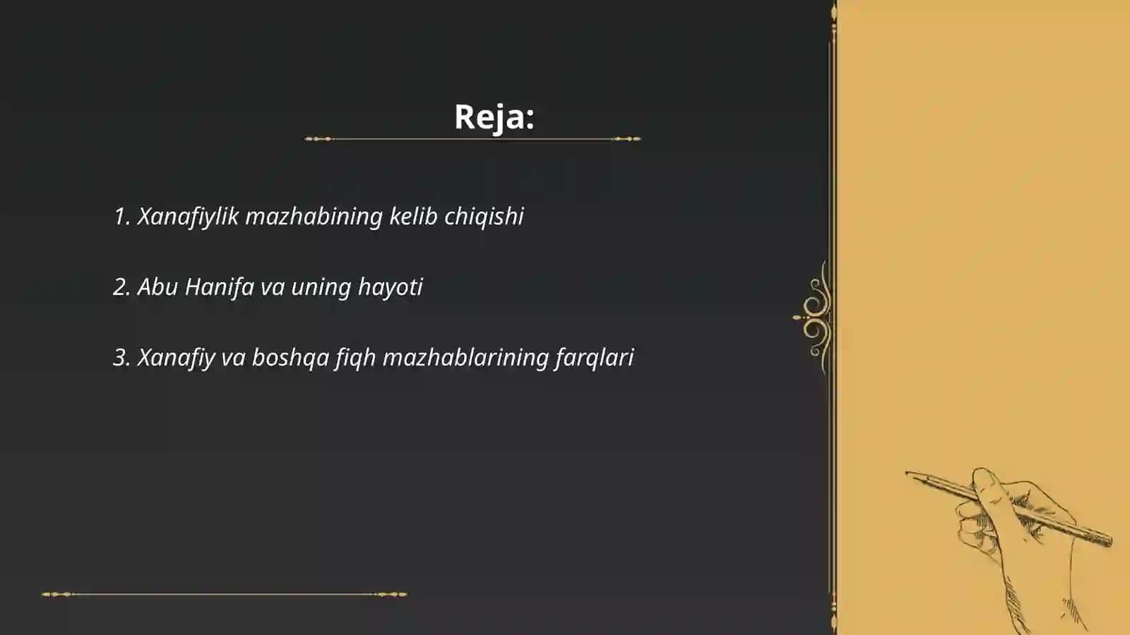 Xanafiylik mazhabi va uning o'ziga xosligi 2