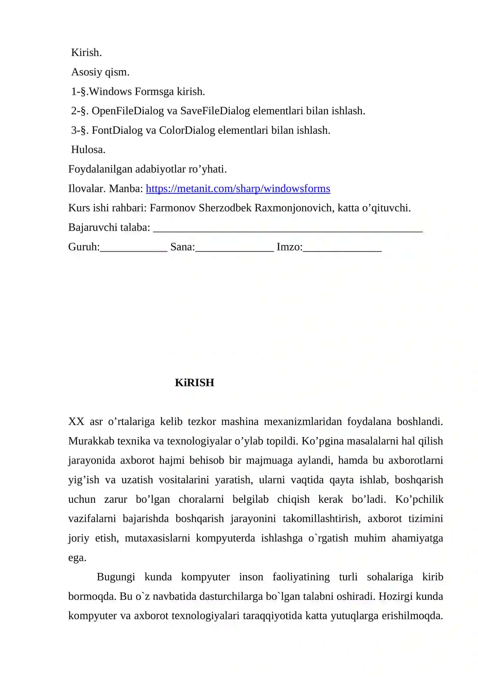 "Algoritmika tillar va dasturlash asoslari" 2