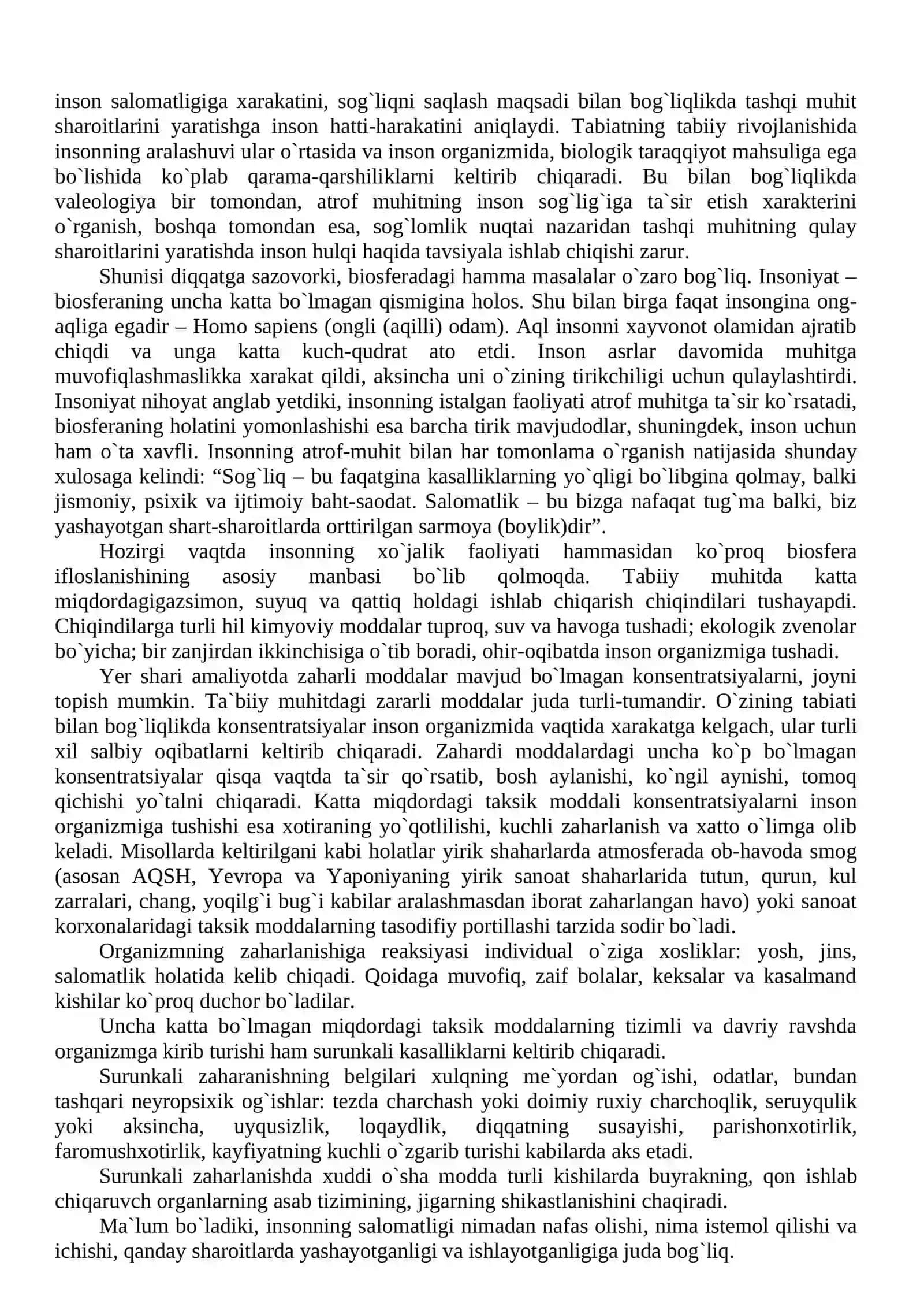 Valeologiya sohalari (yo`nalishlari) 2