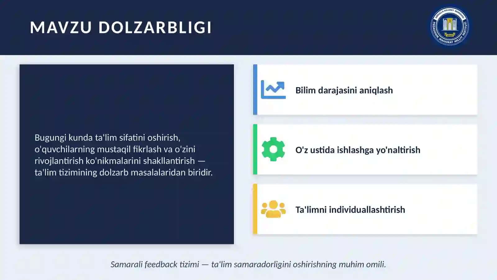 TA'LIM JARAYONIDA FEEDBACK TIZIMI 2