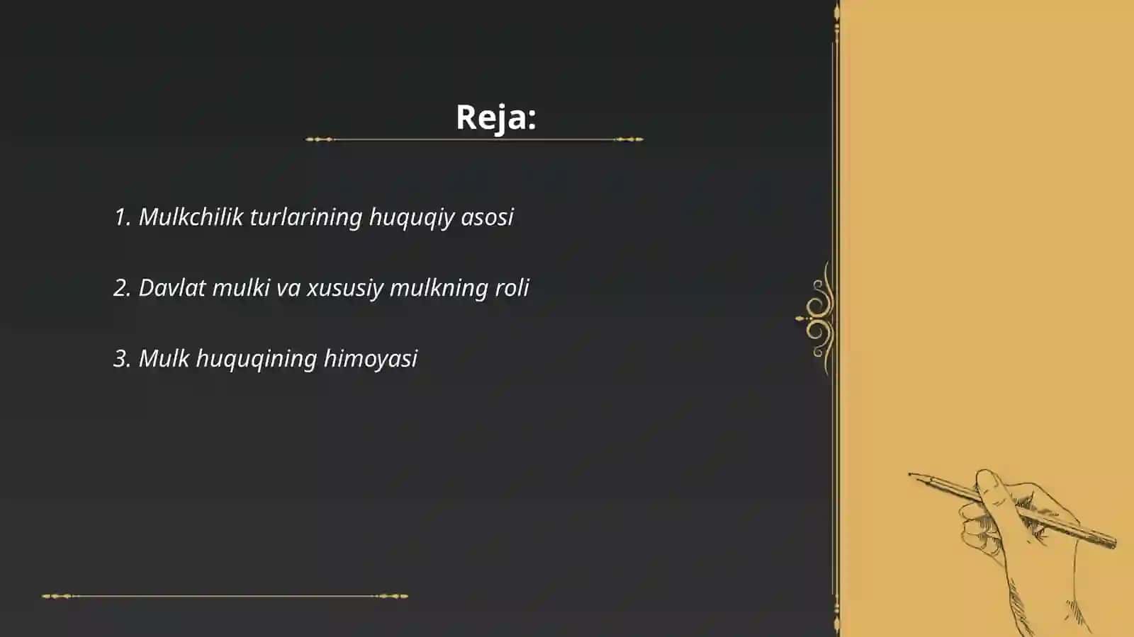 Mulkchilik turlarining huquqiy asosi 2