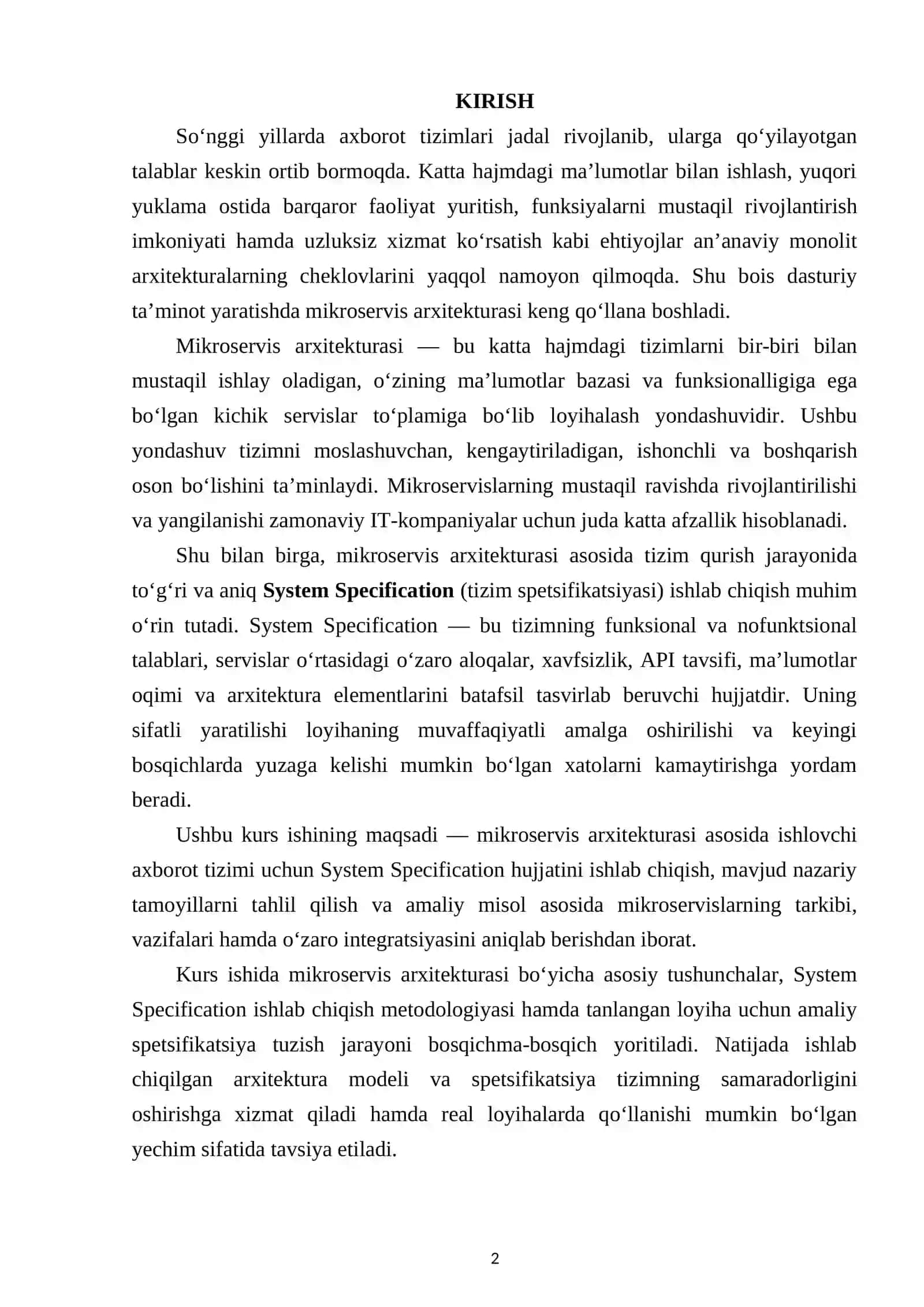MIKROSERVIS ARXITEKTURASI 2