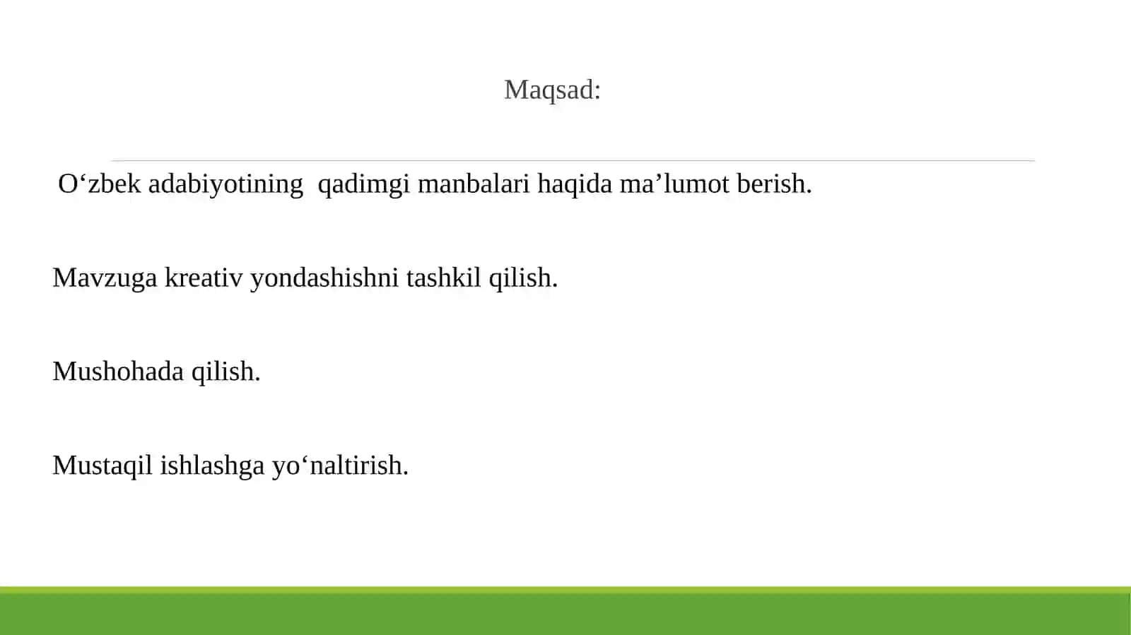 O‘ZBEK ADABIYOTINING QADIMGI MANBALARI 2