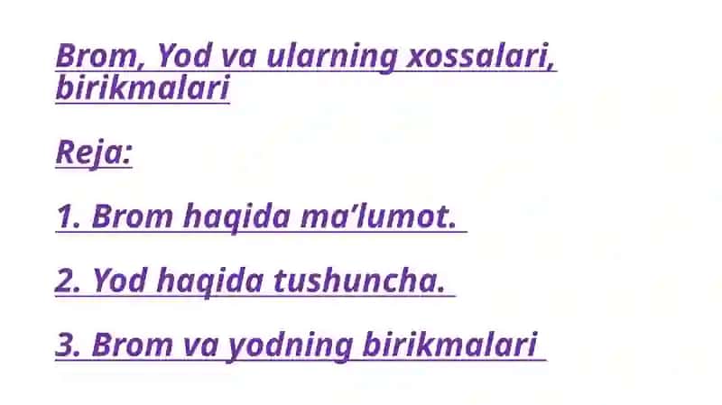 Anorganik Kimyo fanidan ishlagan Mustaqil Ish 2