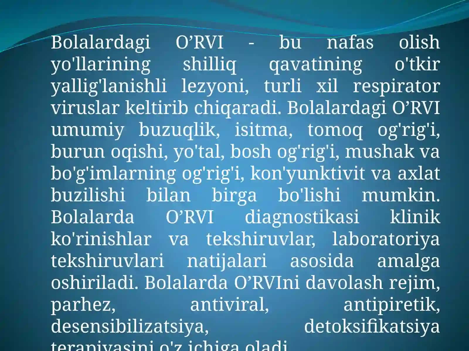 BOLALARDA O'TKIR RESPIRATOR INFEKSIYAKAR 2