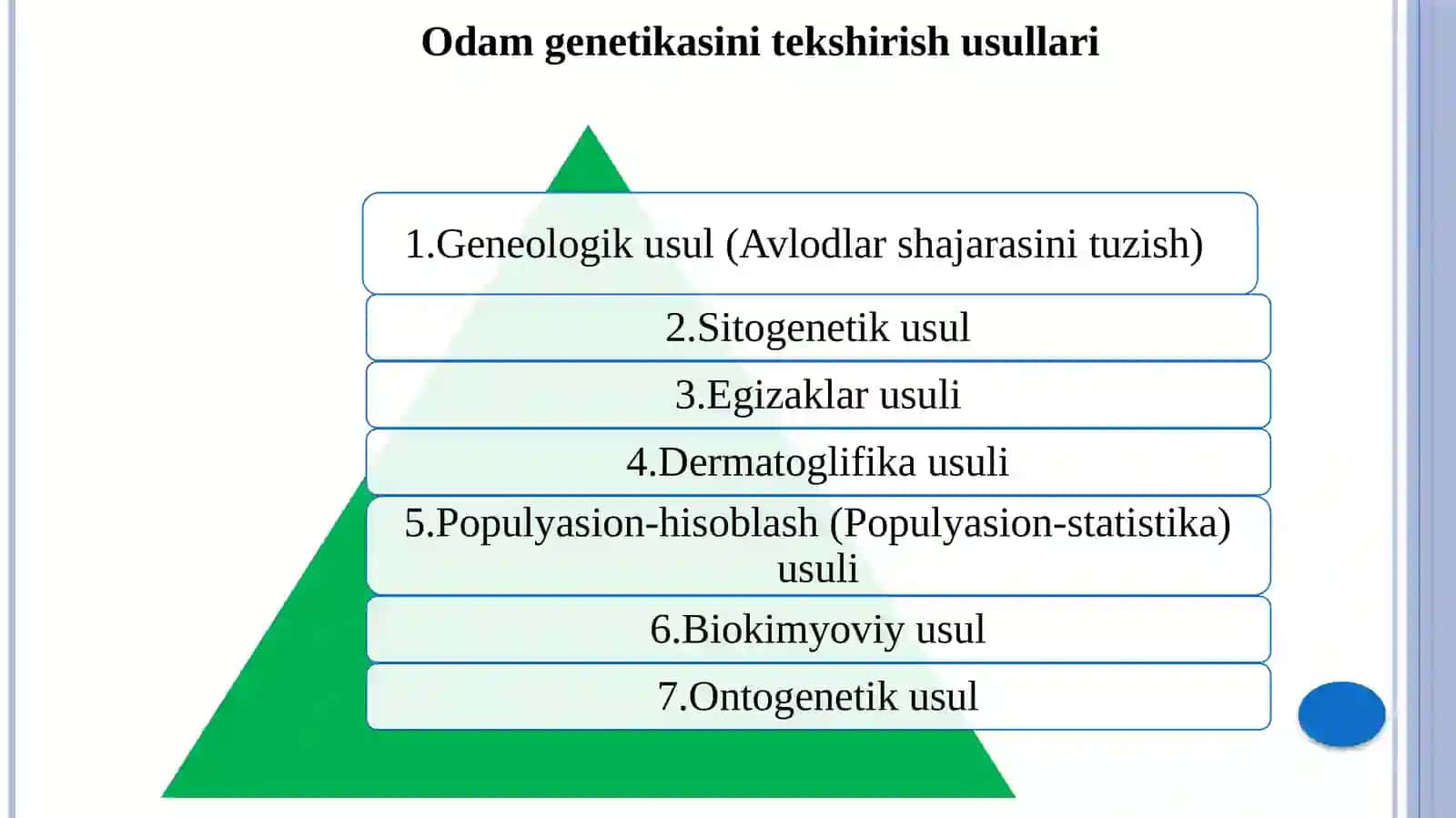 Odam genetikasini tekshirish usullari 2