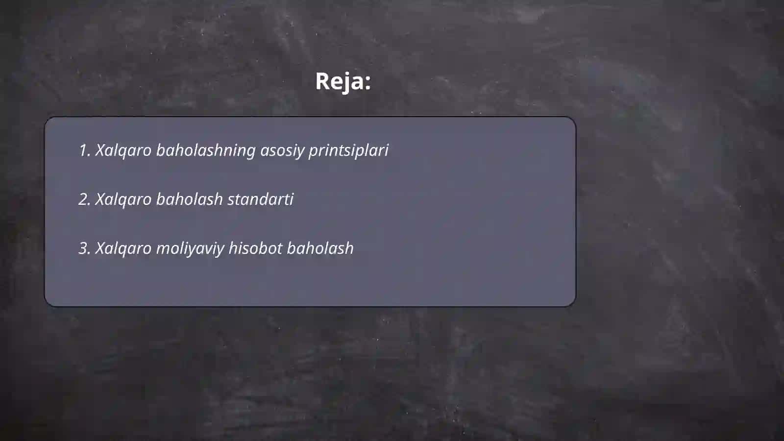 Xalqaro baholash metodlari 2
