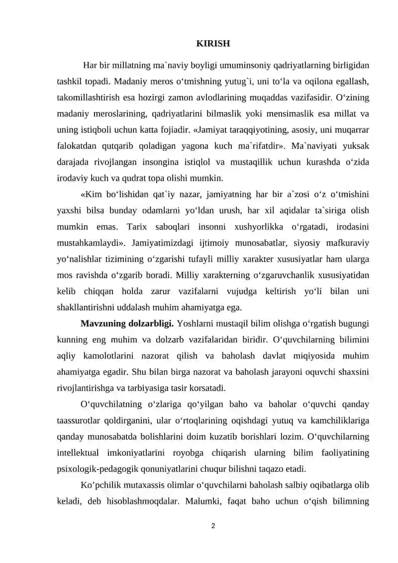O'quvchilarning bilish faoliyati tavsifi 2