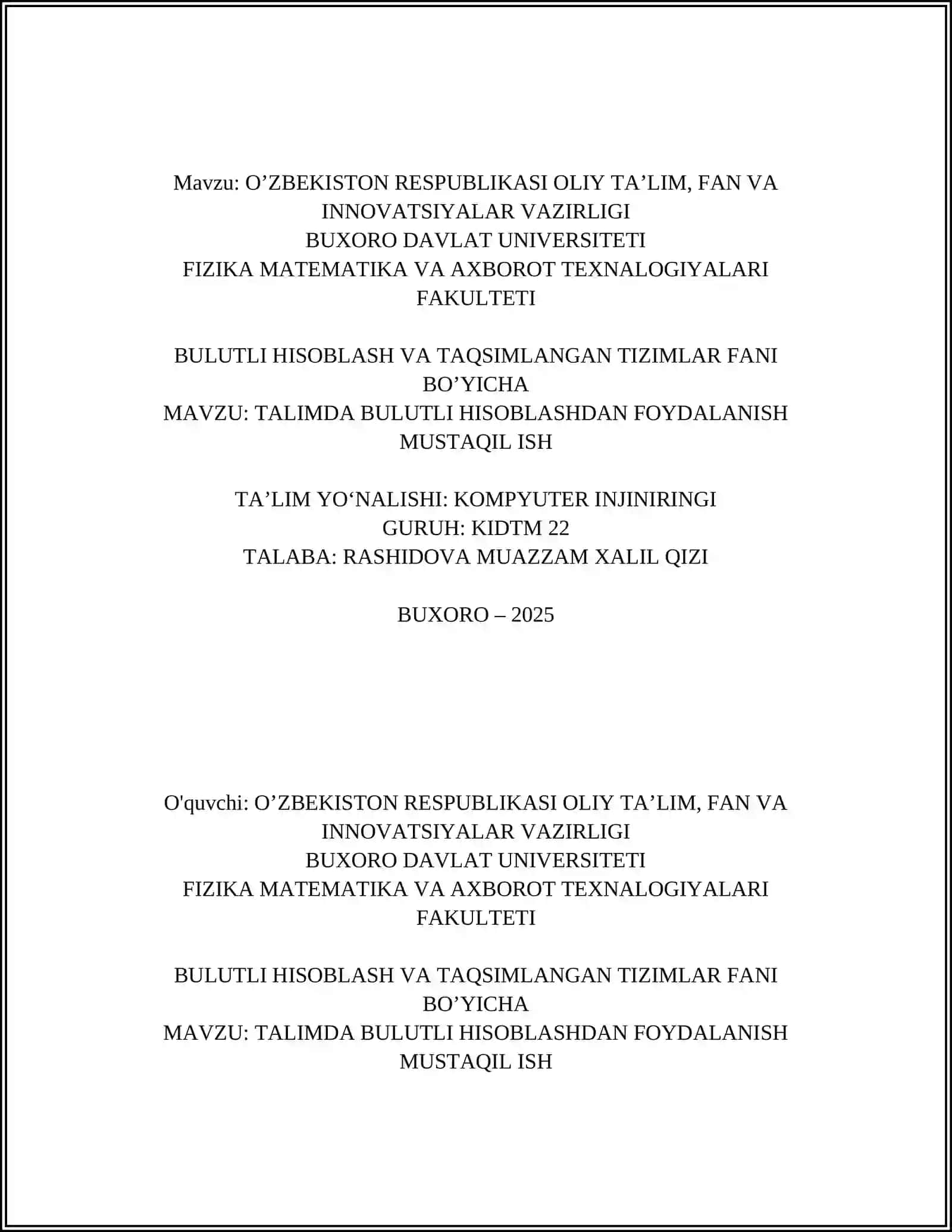 TALIMDA BULUTLI HISOBLASHDAN FOYDALANISH 2