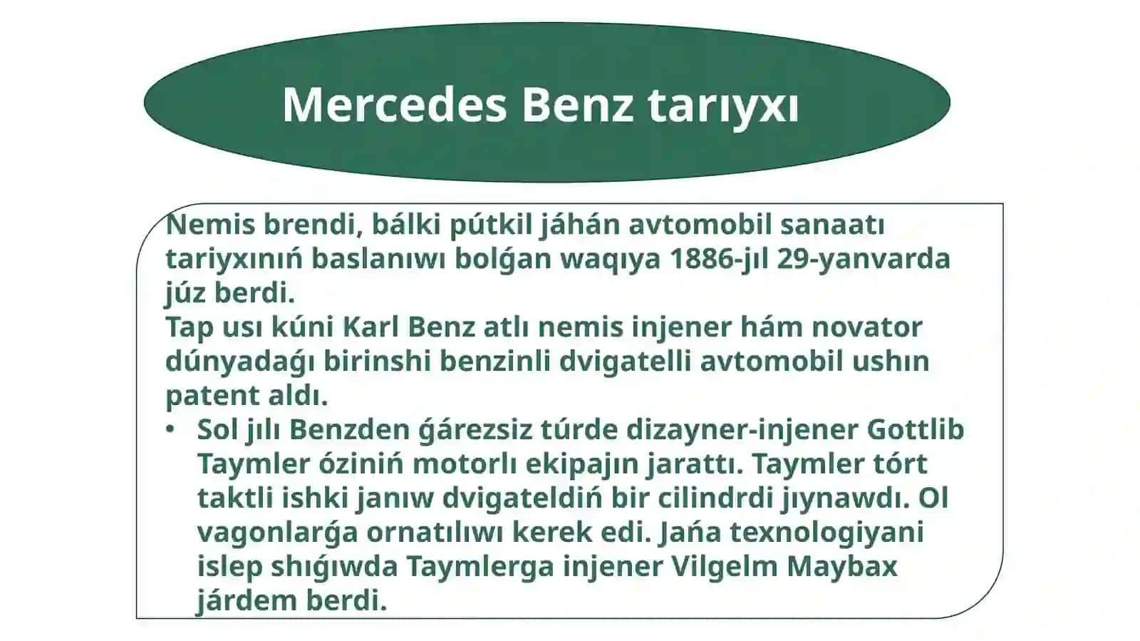 Mercedes Benz tarıyxı 2