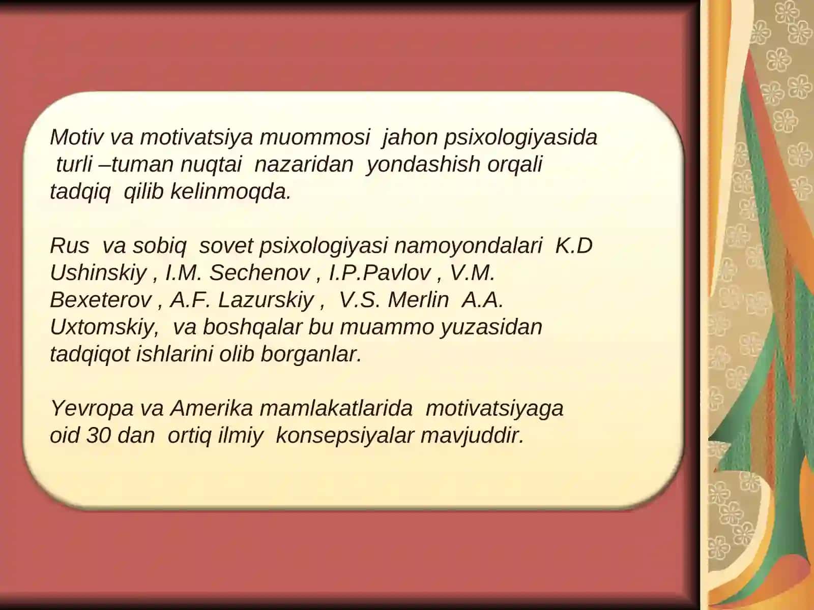Motivatsiya va motiv 2