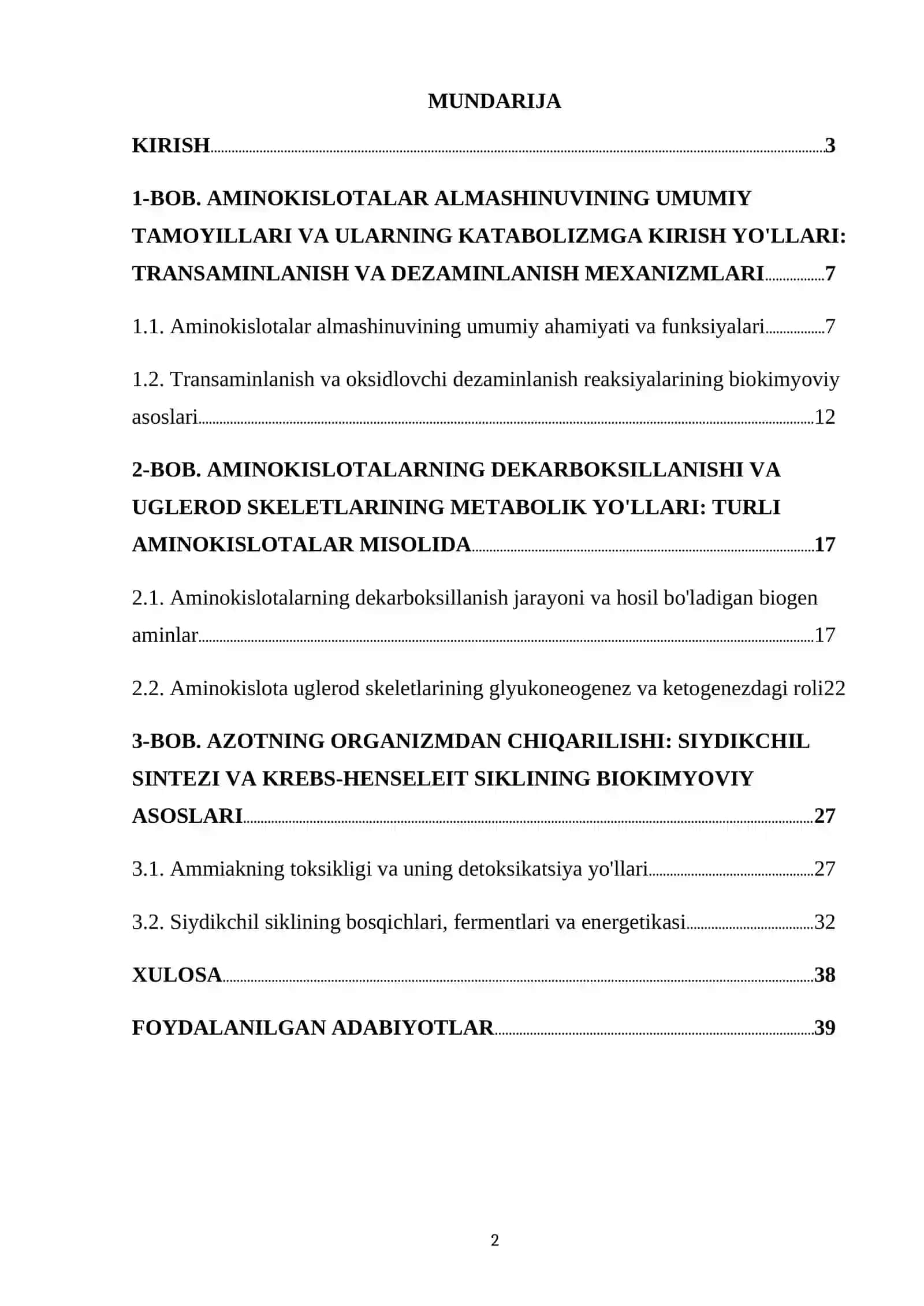 Aminokislotalar Almashinuvi 2
